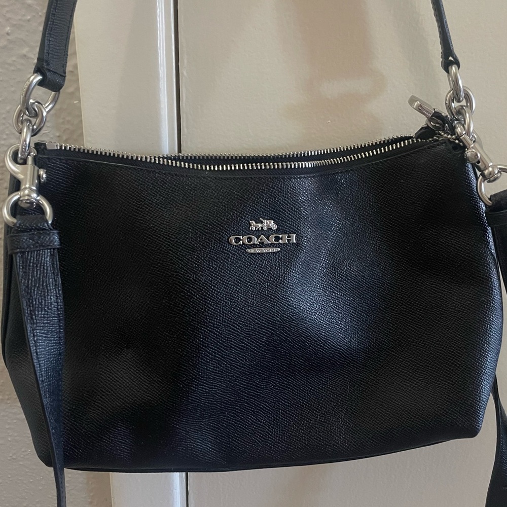 NWOT Coach Purse Black Leather Women’s Clara Shoulder Bag With Two Straps